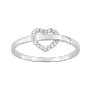 Anillo en plata de ley con circonitas blancas.